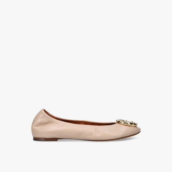 Кожаные балетки melodie ballerina Lanvin, бежевый