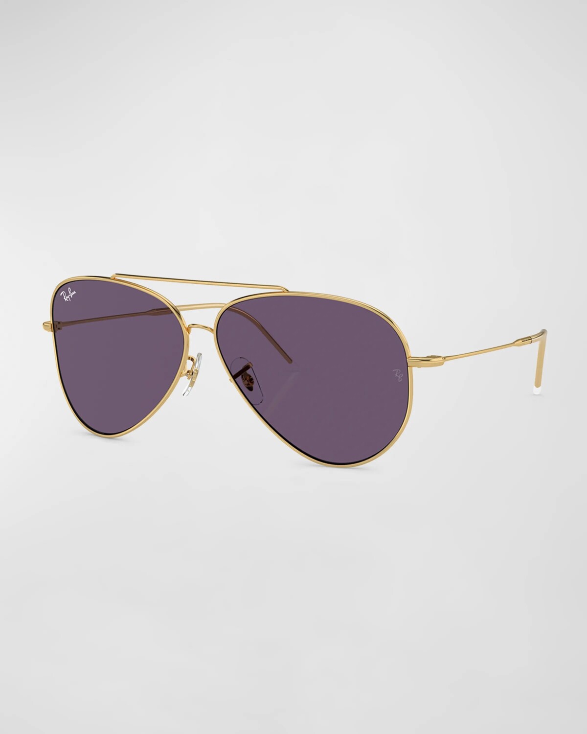

Золотистые солнцезащитные очки-авиаторы из металла и пластика Ray Ban, цвет Purple