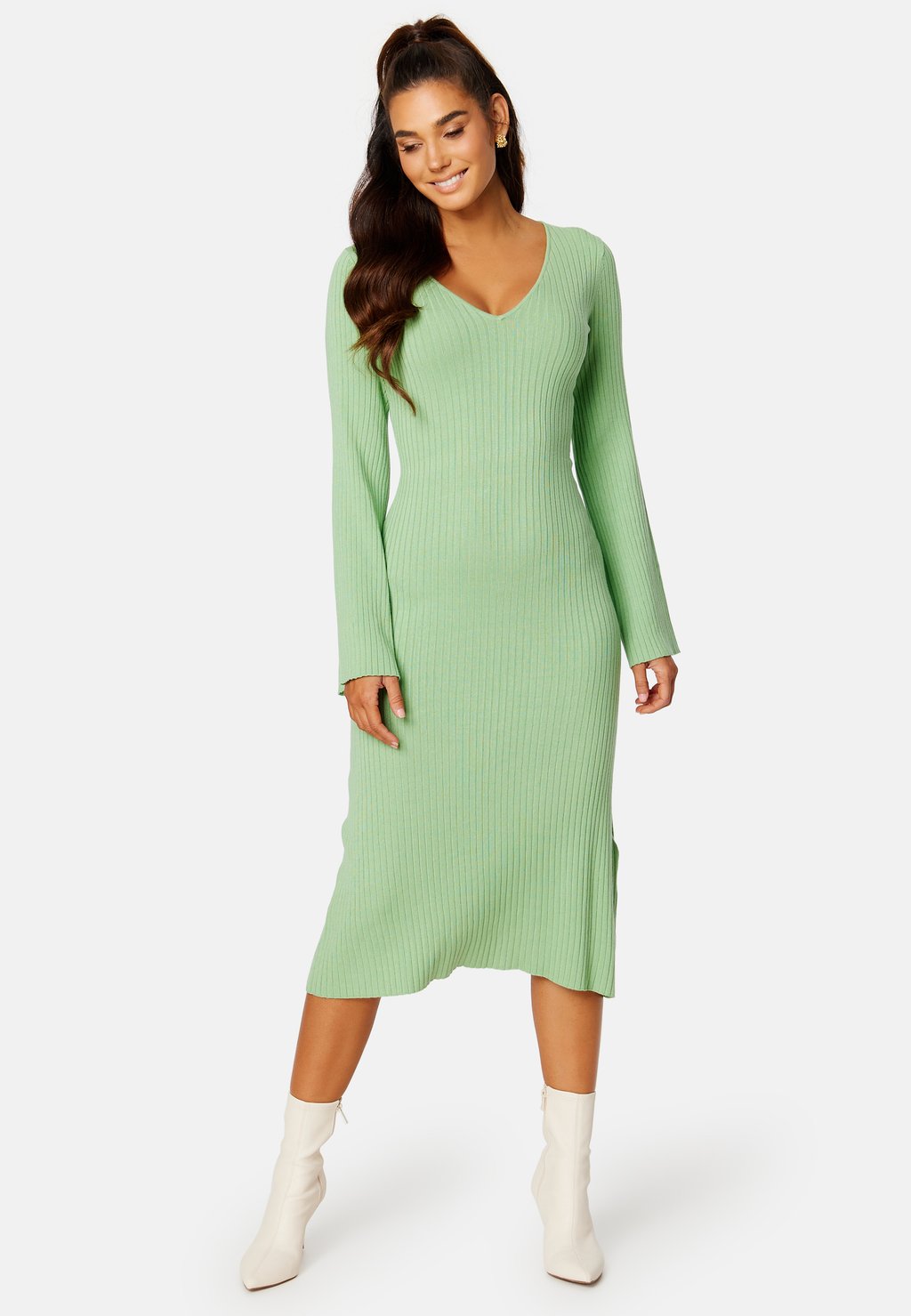 Вязаное платье Bubbleroom, зеленый