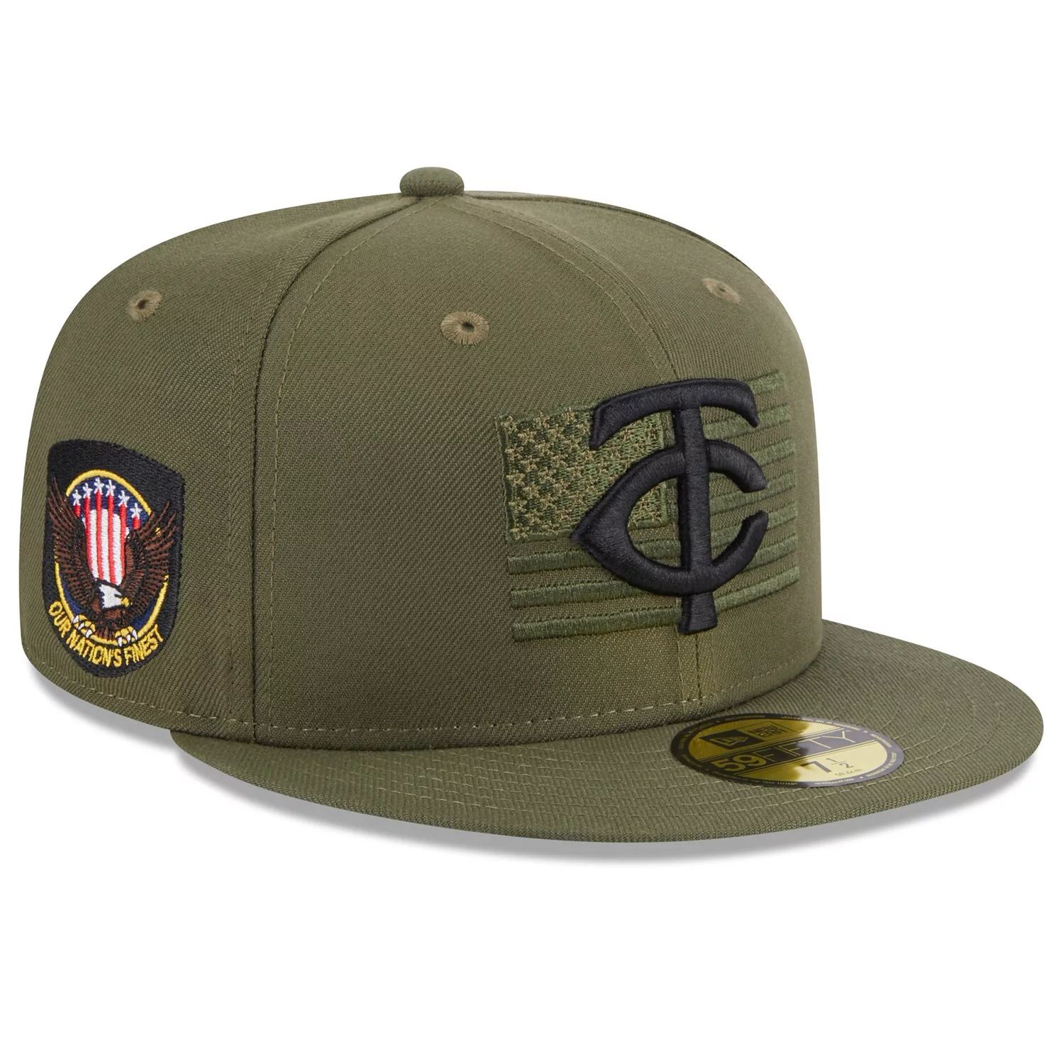 

Мужская облегающая кепка New Era Green Minnesota Twins 2023, День вооруженных сил 59FIFTY