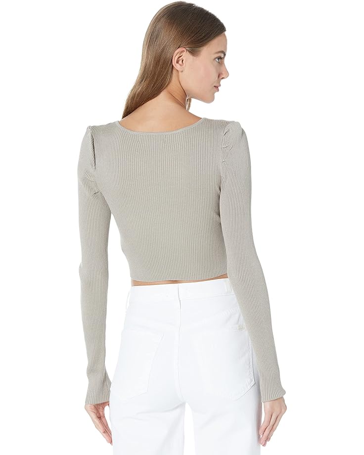 Свитер Madden Girl Long Sleeve V-Neck Puff Shoulder Top with Ruching, цвет Pure Cashmere