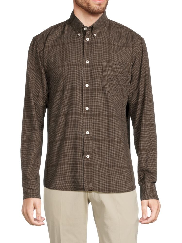 

Рубашка John Standard Fit в клетку Billy Reid, цвет Dark Brown