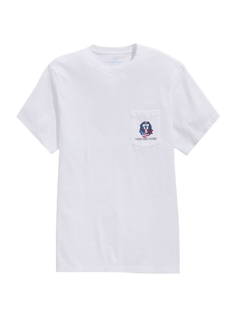 

Футболка USA Mountain Dog с круглым вырезом и карманом Vineyard Vines, белый
