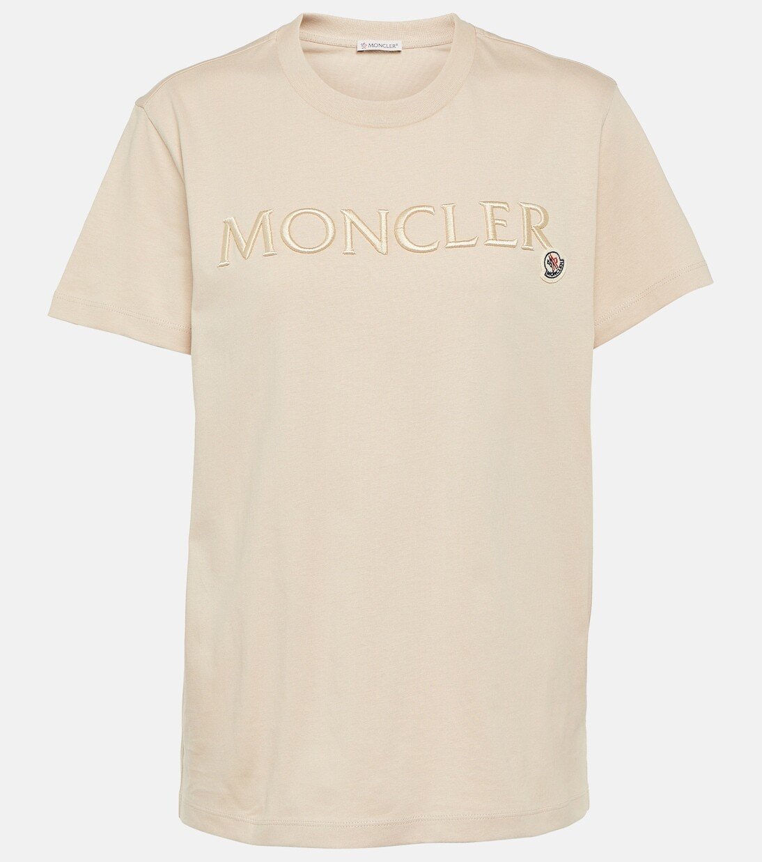 

Футболка из хлопкового джерси Moncler, бежевый