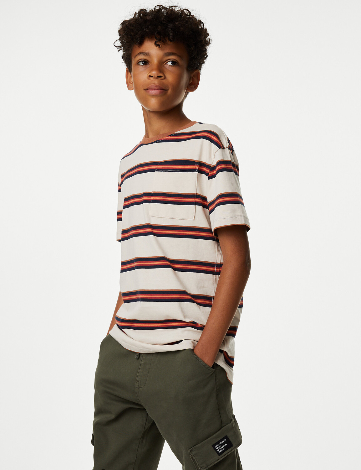 

Футболка в полоску из чистого хлопка (6–16 лет) Marks & Spencer