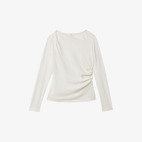 

Тканый топ sandy с асимметричным вырезом Reiss, белый