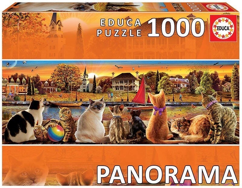 

Educa, пазл Кошки на набережной Панорама, 1000 шт.