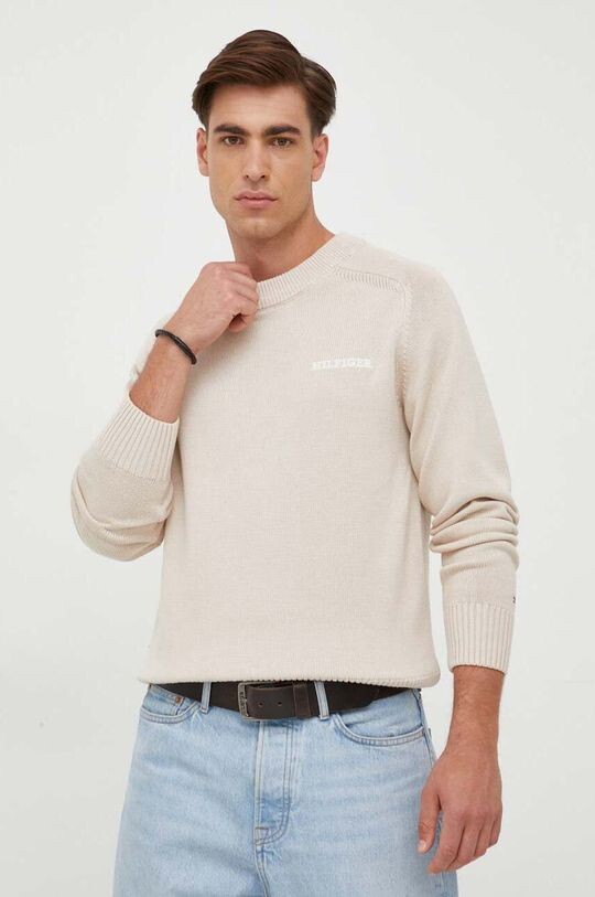 

Хлопковый свитер Tommy Hilfiger, бежевый