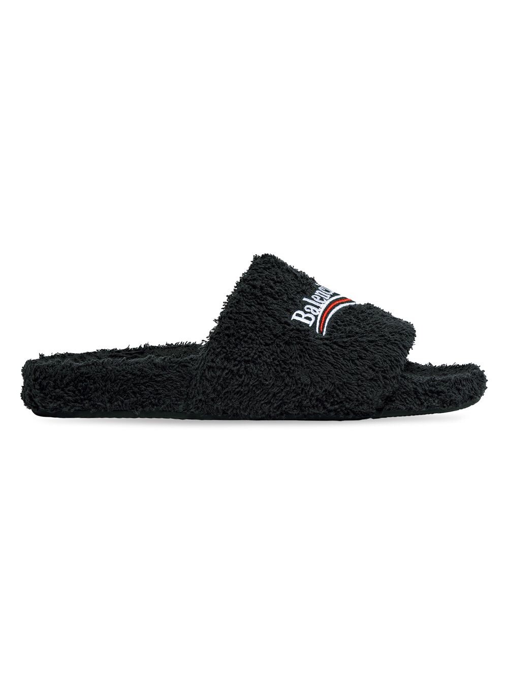 

Сандалии Furry Slide из мягкого полотенца Balenciaga, черный