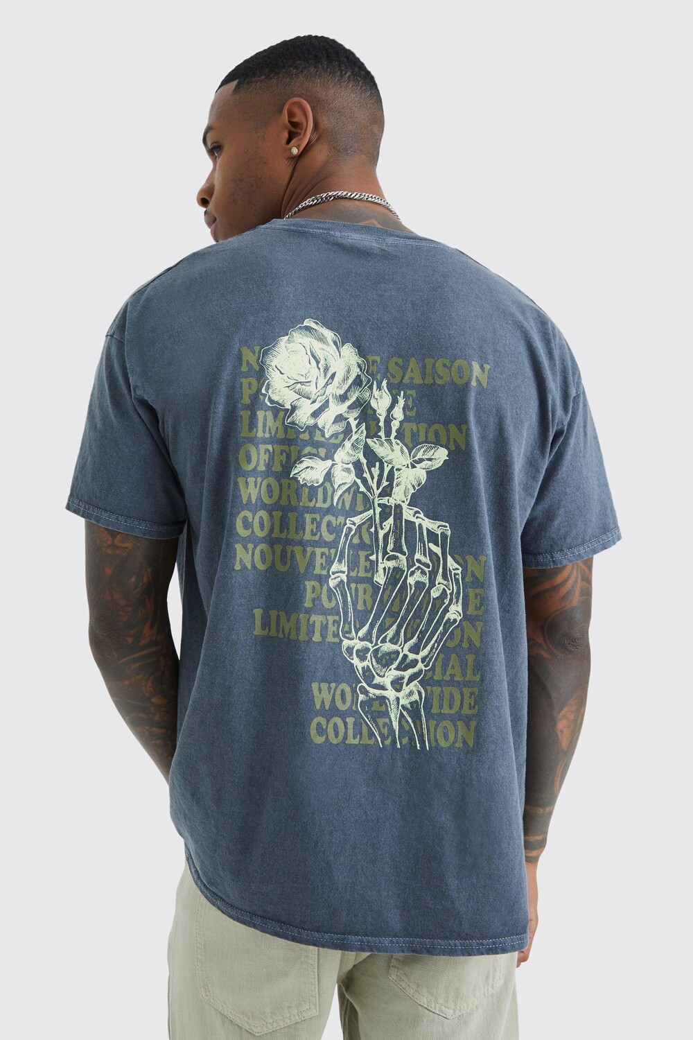 

Футболка wash oversize limited edition Boohoo, угольный