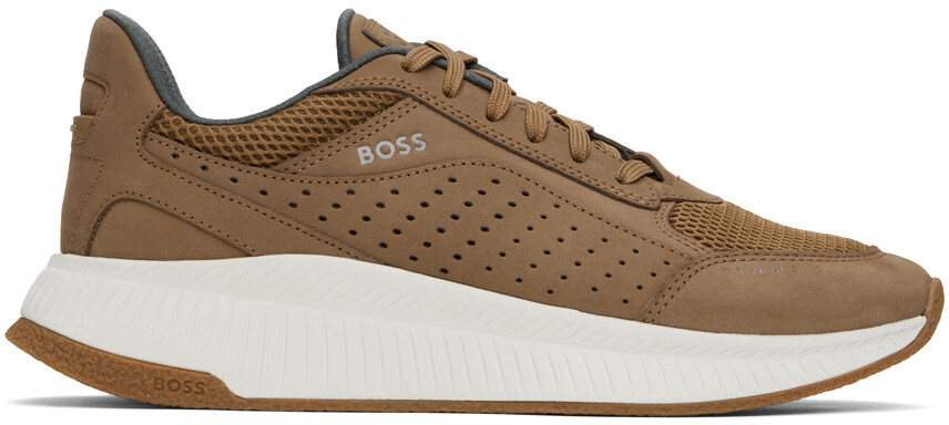 

Коричневые кроссовки на шнуровке Boss