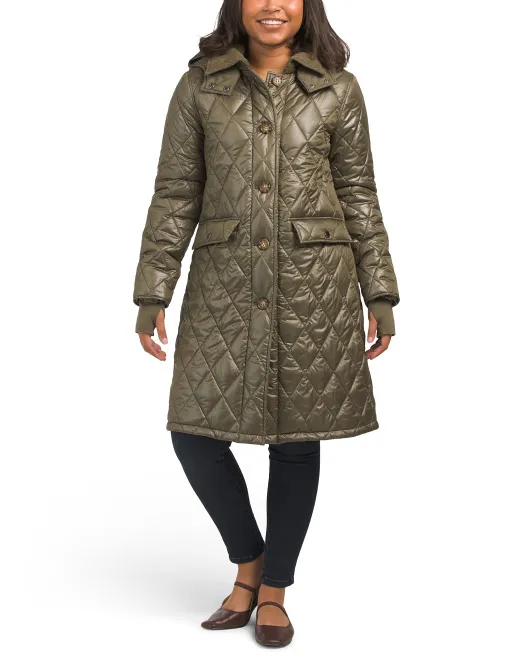 

Стеганое пальто с бриллиантами Lucky Brand, цвет Army