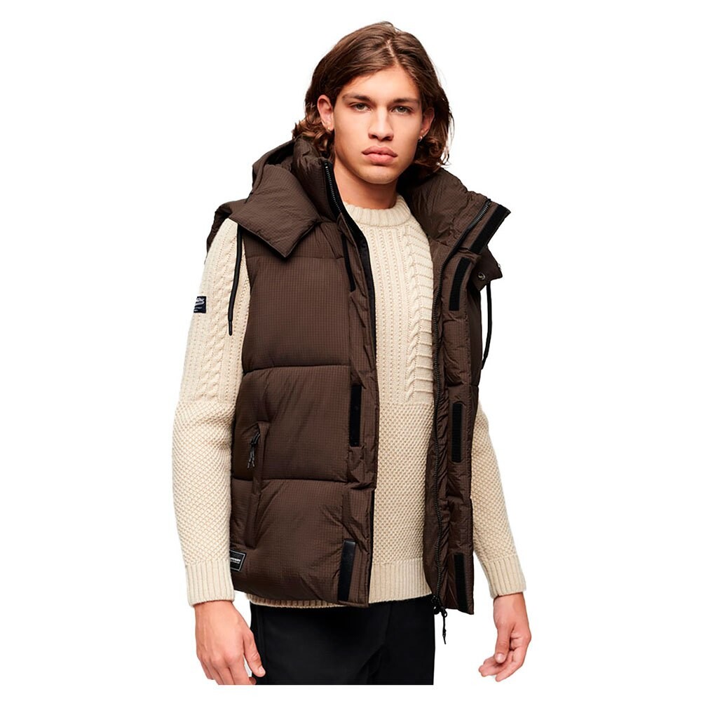 

Пуховик Superdry Gilet, коричневый