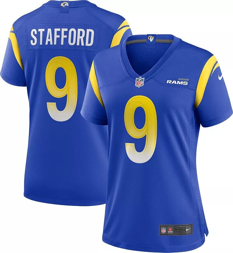 

Женская футболка Nike Los Angeles Rams Matthew Stafford #9 Royal Game