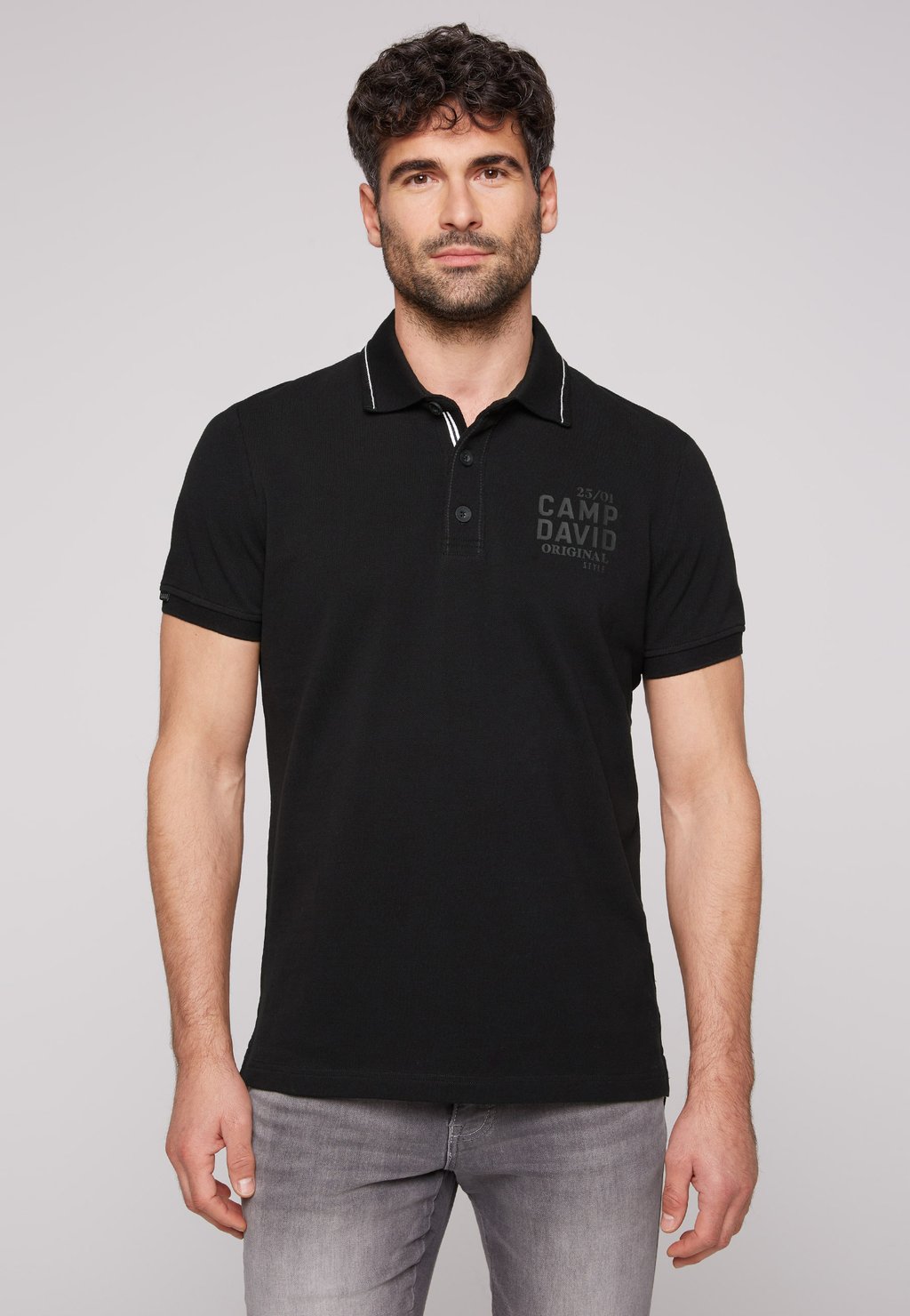 Рубашка-поло MIT LOGO Camp David, цвет black рубашка mit klappentaschen camp david цвет light grey bleached