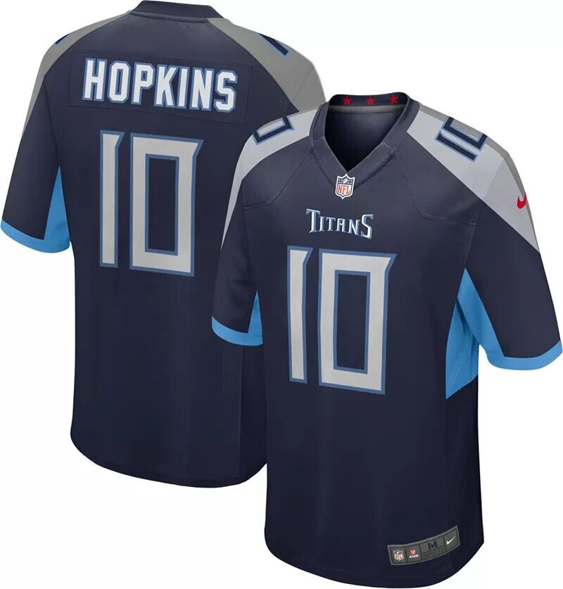 

Темно-синяя игровая майка Nike Youth Tennessee Titans DeAndre Hopkins № 10