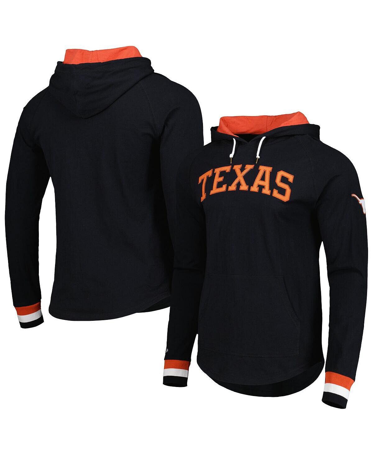 

Мужской черный пуловер с капюшоном Texas Longhorns Legendary реглан Mitchell & Ness