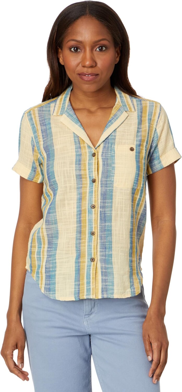 

Рубашка Toad&Co Camp Cove Short Sleeve Shirt, цвет Barley Stripe