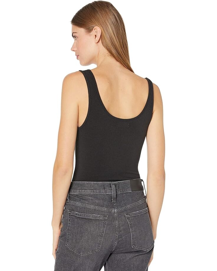 

Боди Madewell Tank Thong Bodysuit, реальный черный
