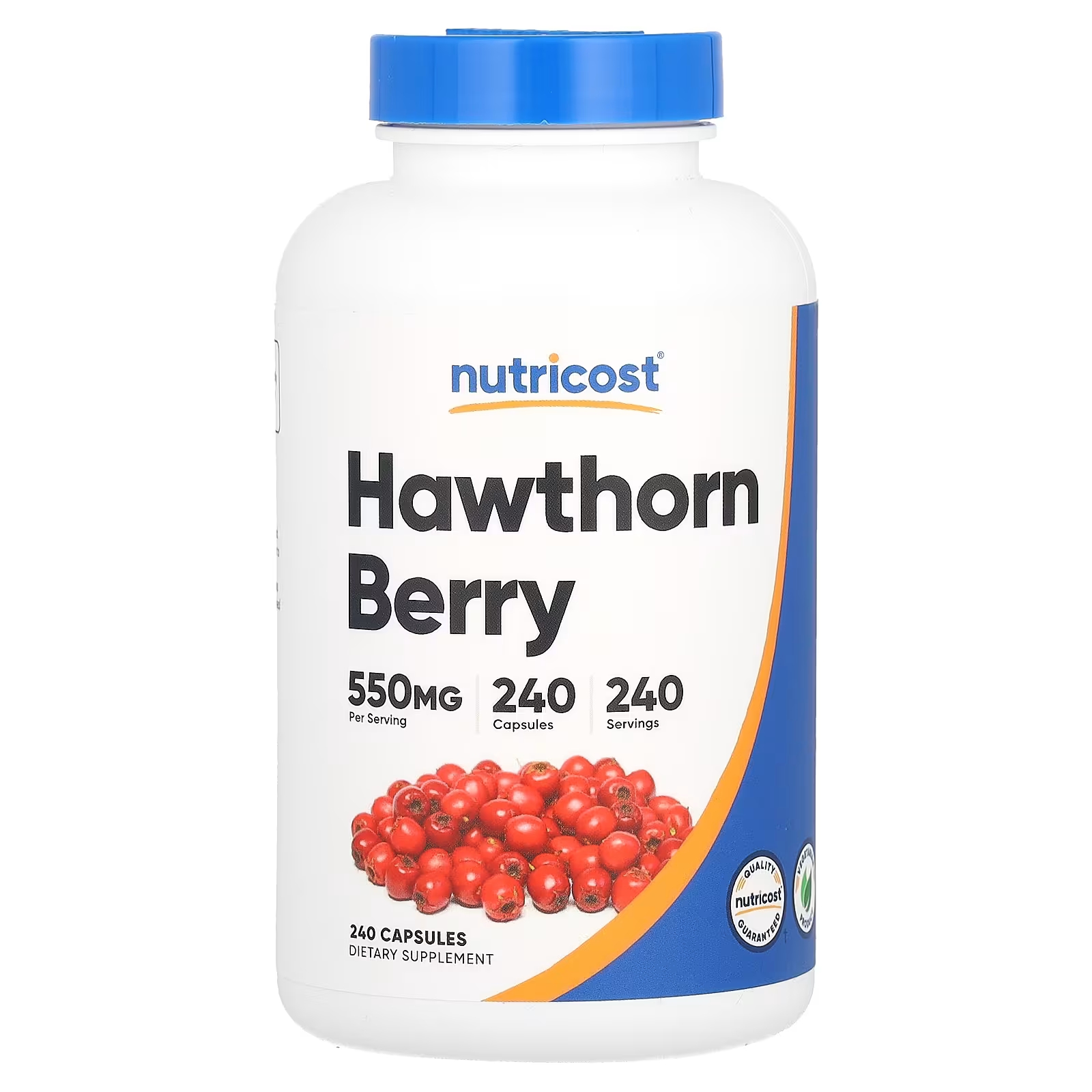 Ягоды боярышника Nutricost 550 мг, 240 капсул ягоды асаи nutricost 120 капсул