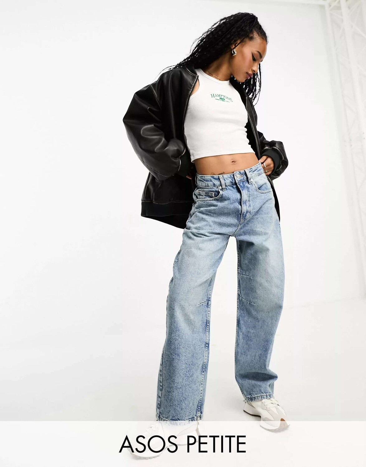 

Синие джинсы с воздушным шаром ASOS DESIGN Petite