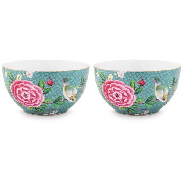 

Миски blushing birds ii (набор из 2 шт.) Pip Studio, синий