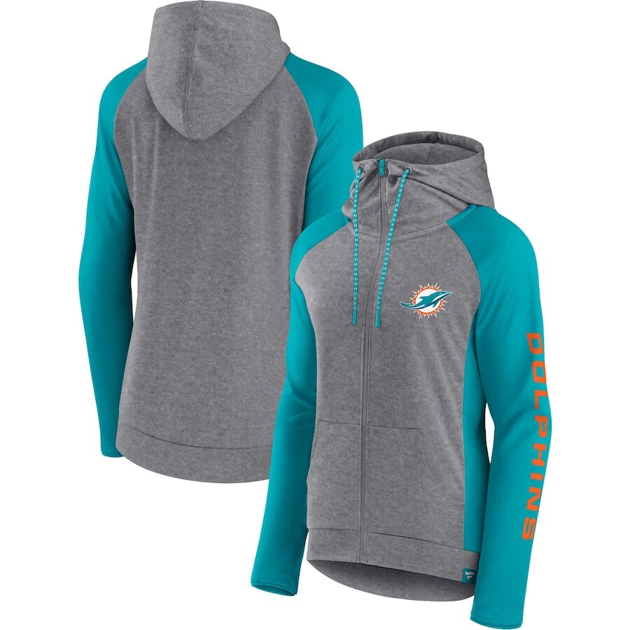 

Толстовка на молнии Fanatics Branded Miami Dolphins, серый