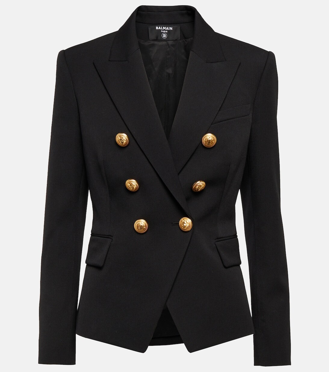 

Двубортный блейзер из шерсти BALMAIN, черный