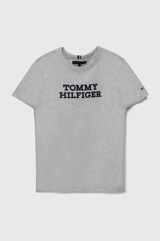 

Детская хлопковая футболка Tommy Hilfiger, серый