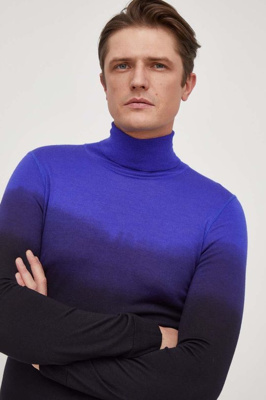 Шерстяной свитер Boss, фиолетовый