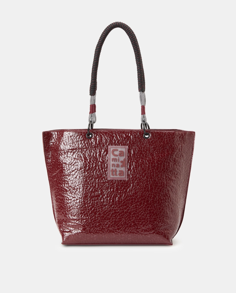 Средняя сумка-шоппер бордового цвета на молнии. Caminatta, бордо