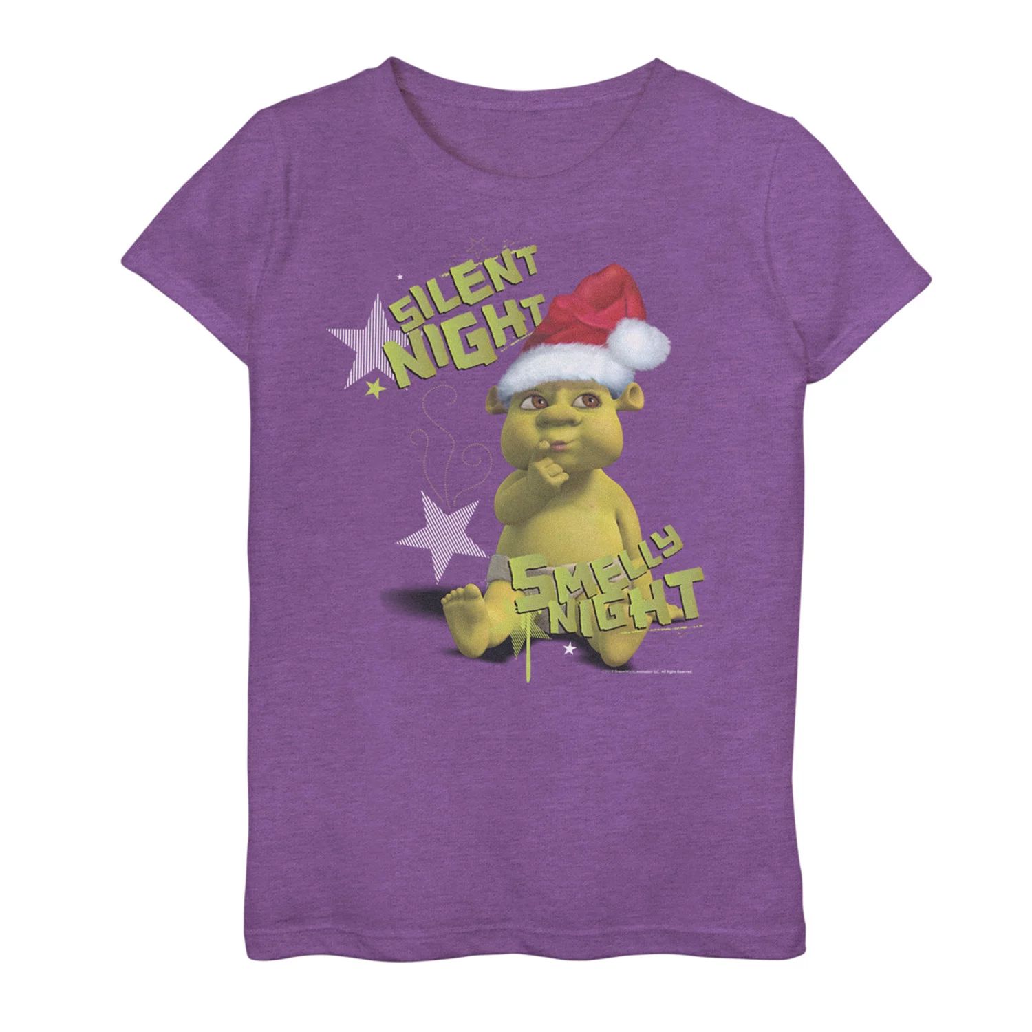 цена Праздничная футболка «Вонючая ночь» для девочек 7–16 лет «Шрек Тихая ночь» Licensed Character