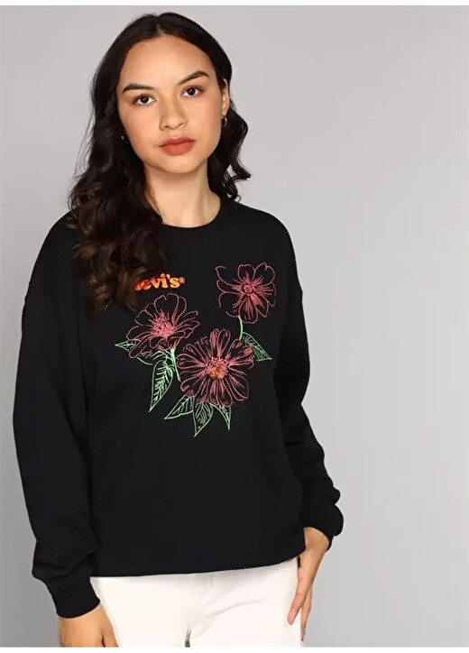 

Черная женская толстовка с круглым вырезом Levis, Черный