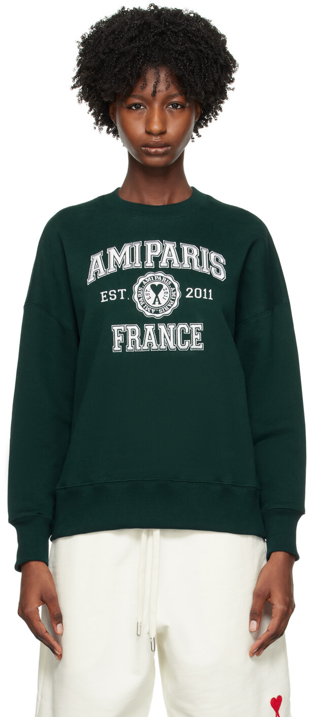 

AMI Alexandre Mattiussi Эксклюзивный зеленый свитшот Ami Paris SSENSE
