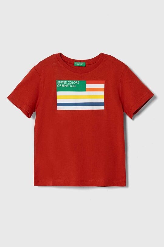 

Хлопковая футболка для детей United Colors of Benetton, красный