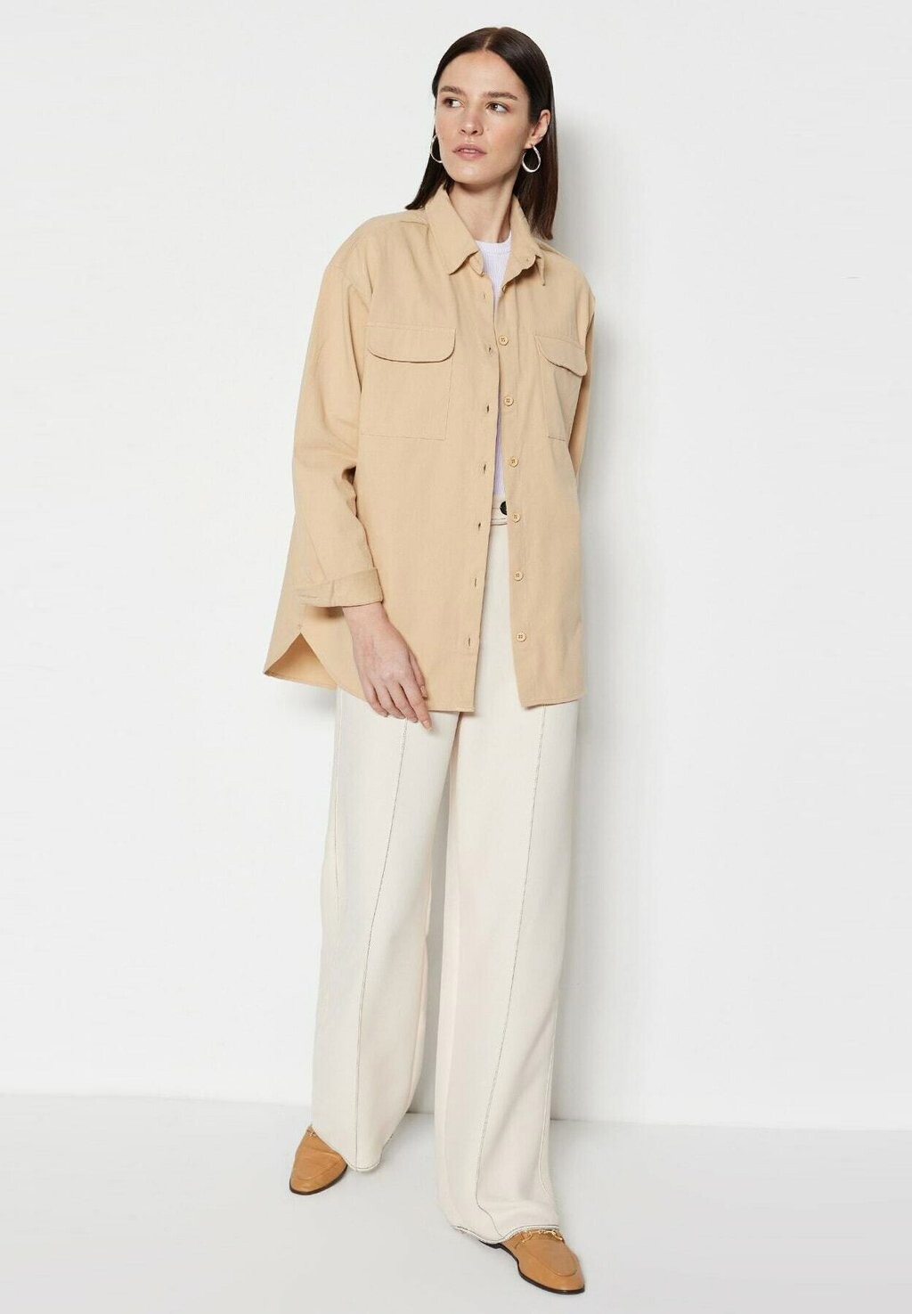

Рубашка Trendyol Modest, бежевый