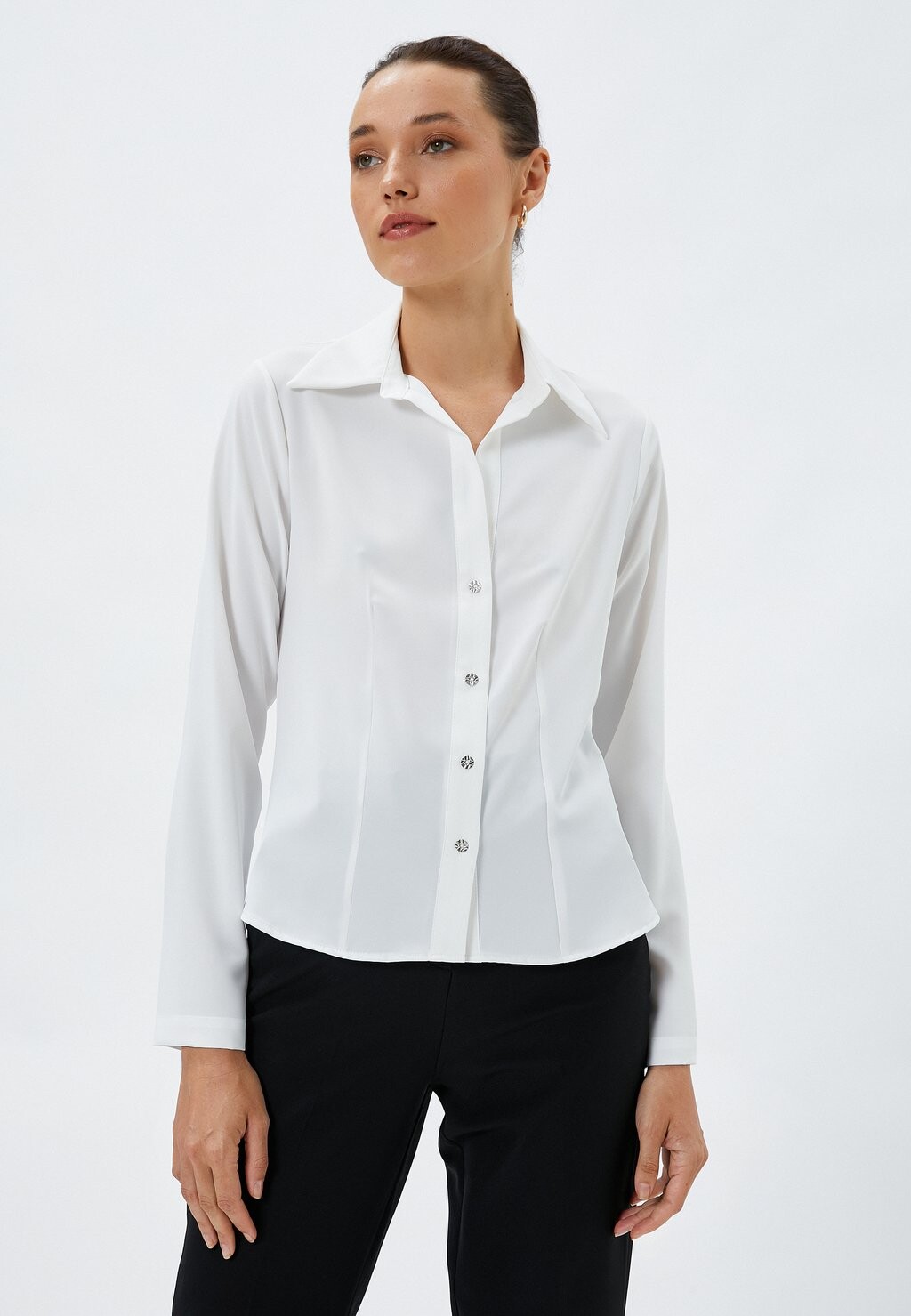 

Блузка на пуговицах CLASSIC NECK LONG SLEEVE DETAIL Koton, белый