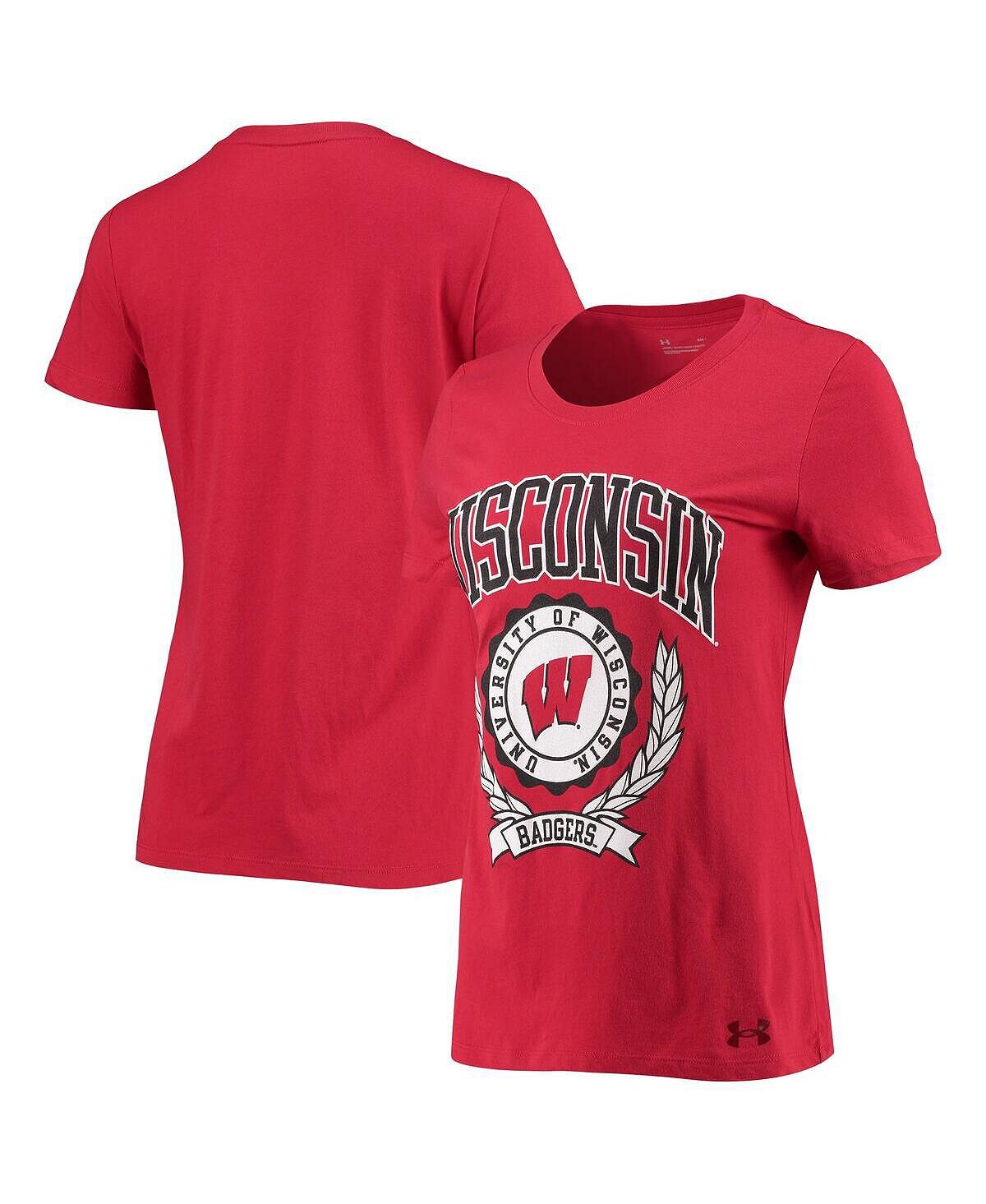 

Женская футболка Red Wisconsin Badgers Under Armour, красный