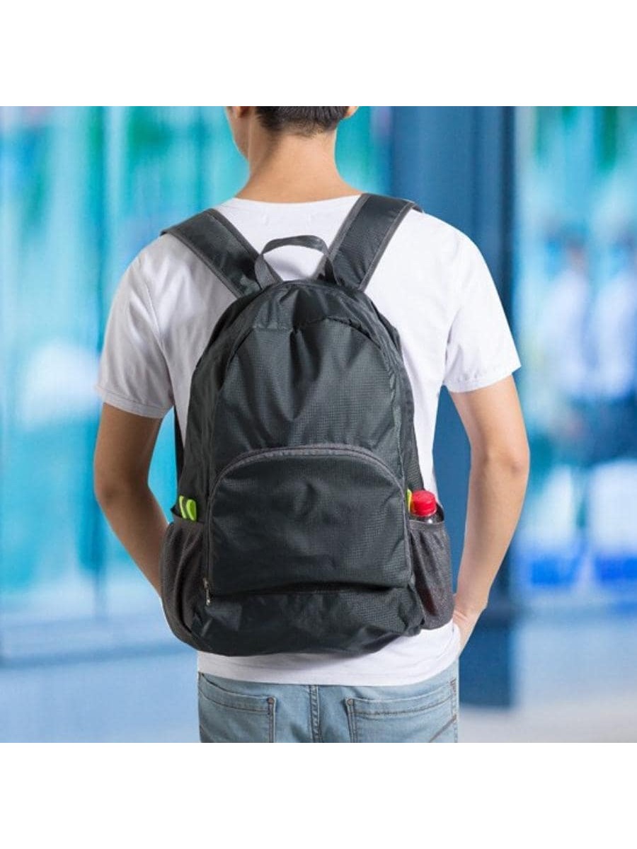 складной рюкзак для кемпинга пешего туризма сверхлегкий складной дорожный рюкзак уличный рюкзак с принтом для альпинизма спортивный рюк Складной рюкзак для кемпинга, черный