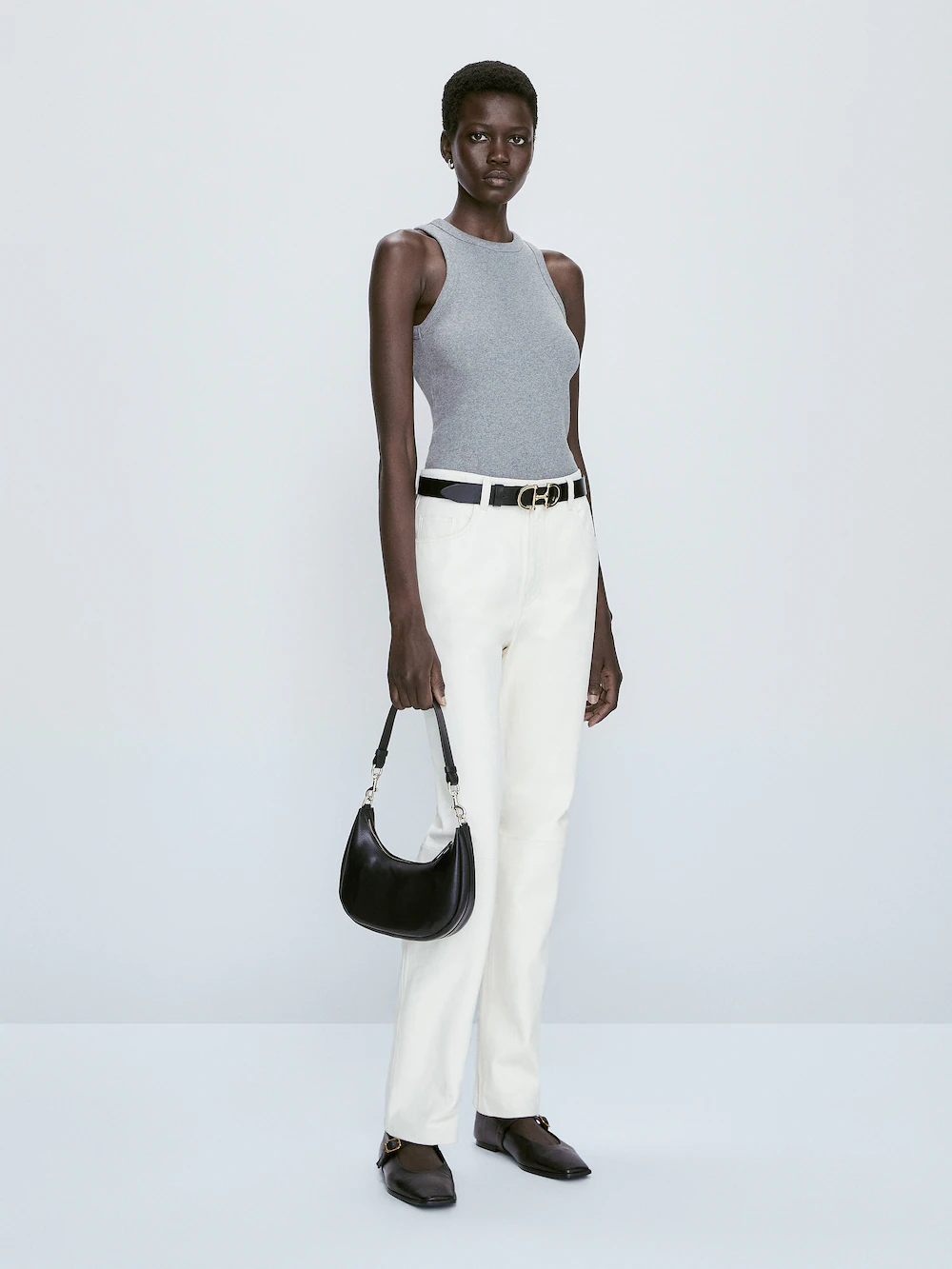 

Топ в рубчатку Massimo Dutti, серый