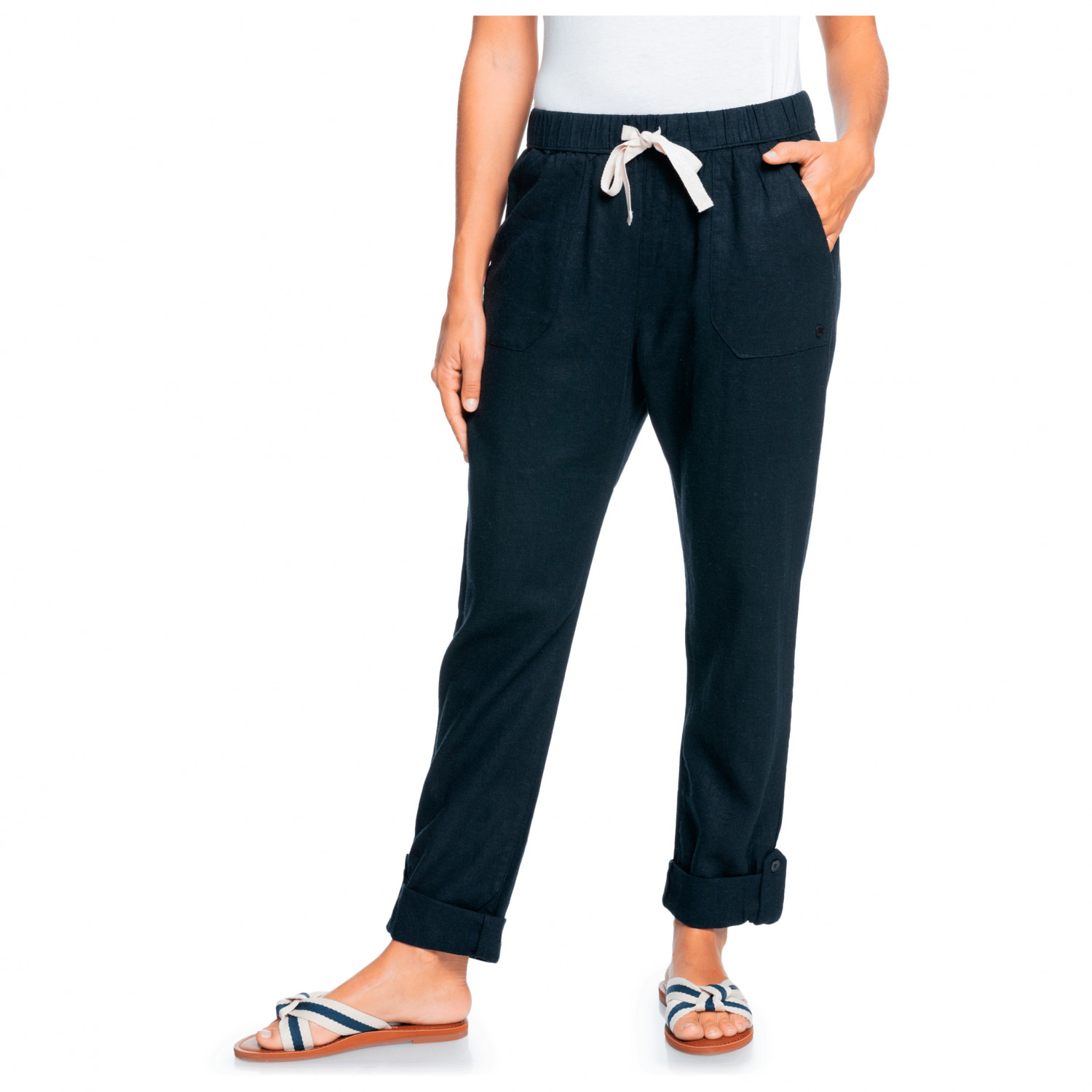Повседневные брюки Roxy Women's On The Seashore Linen Cargo Trousers, цвет Anthracite