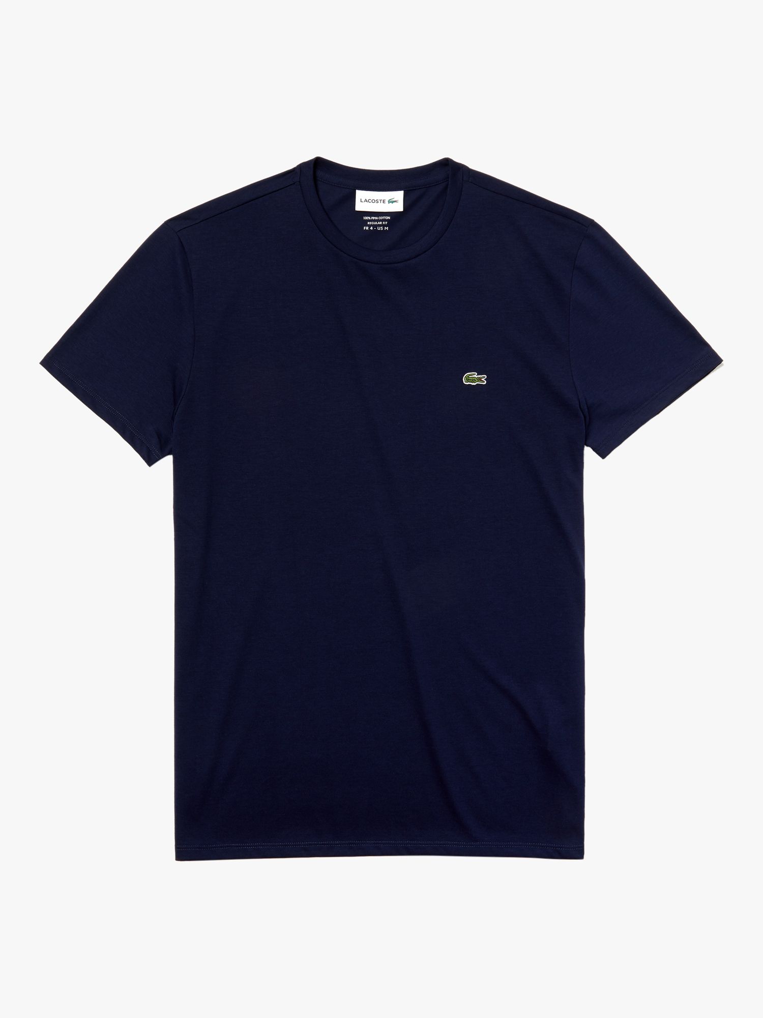 Хлопковая футболка с круглым вырезом Lacoste Classic Pima, темно-синяя