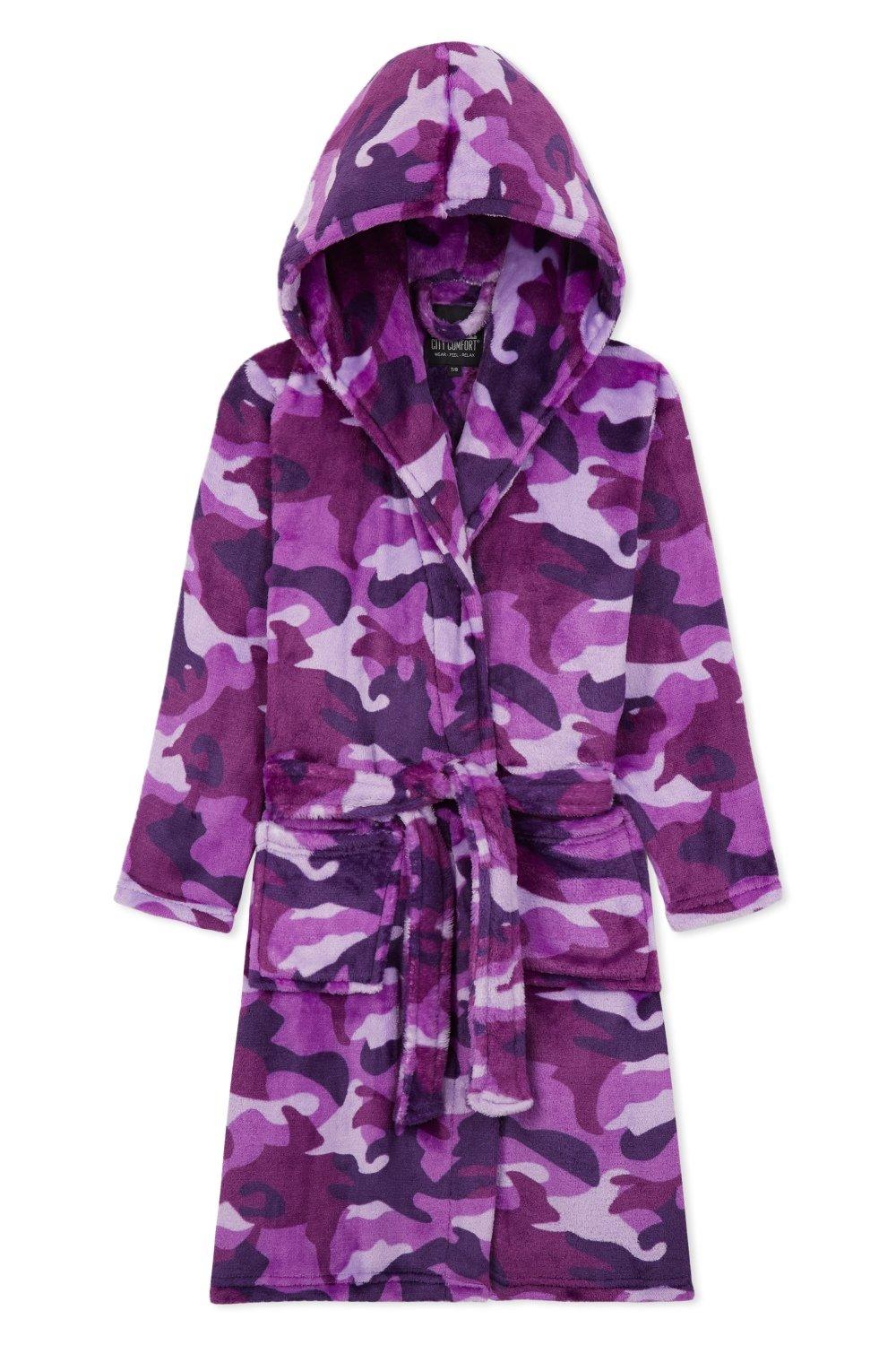 Пышный халат с капюшоном CityComfort, фиолетовый