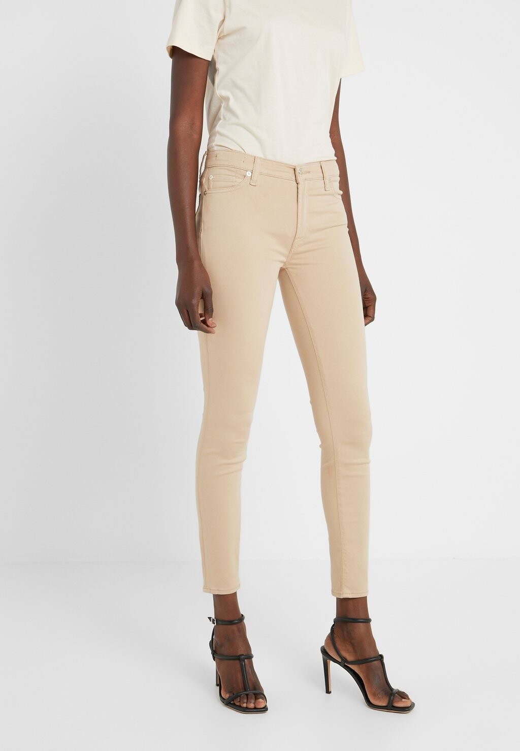 

Джинсы Skinny Fit CROP 7 for all mankind, замок из песка