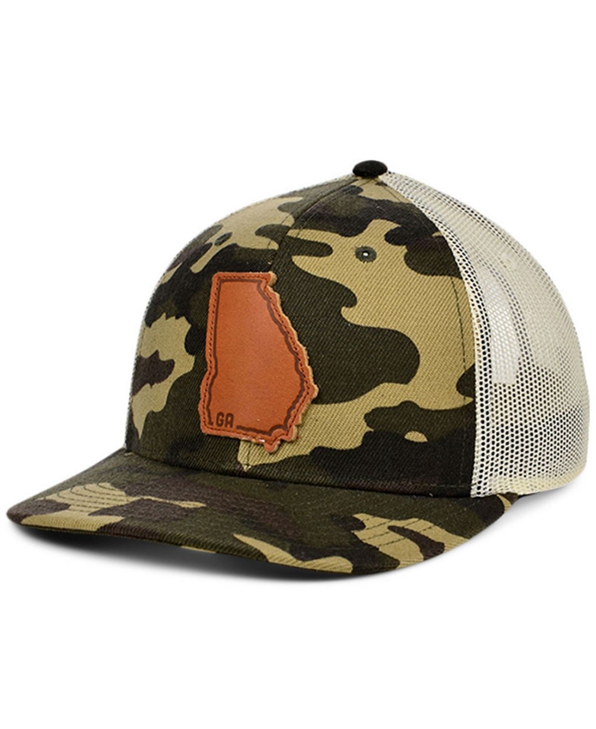 

Кепка Local Crowns Georgia Woodland Leather State Patch Curved Trucker Cap Lids