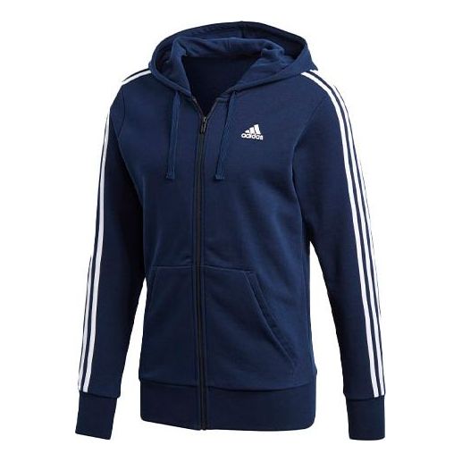 Куртка adidas Stripe logo Sports Hooded Jacket Blue, синий