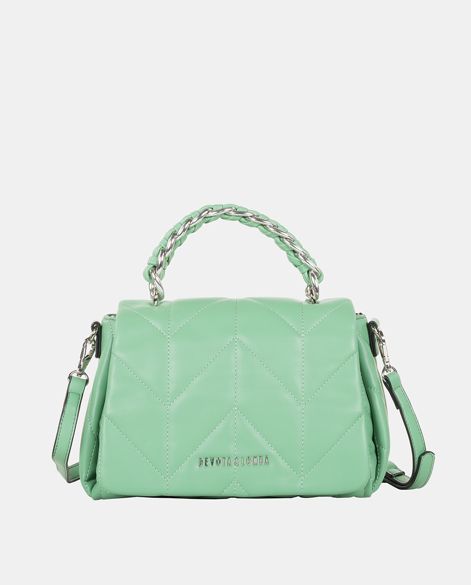 Многопозиционная сумка через плечо с цепочкой и молнией мятного цвета Devota & Lomba, зеленый