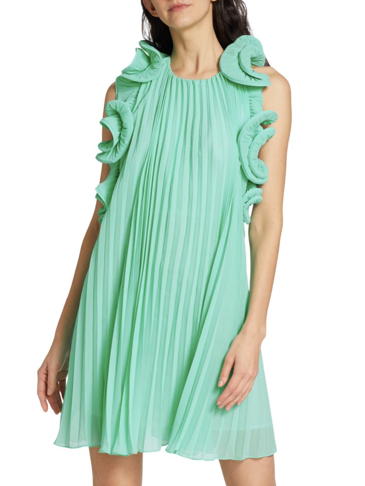 Плиссированное мини-платье Mimi Amur, цвет Miami Sky