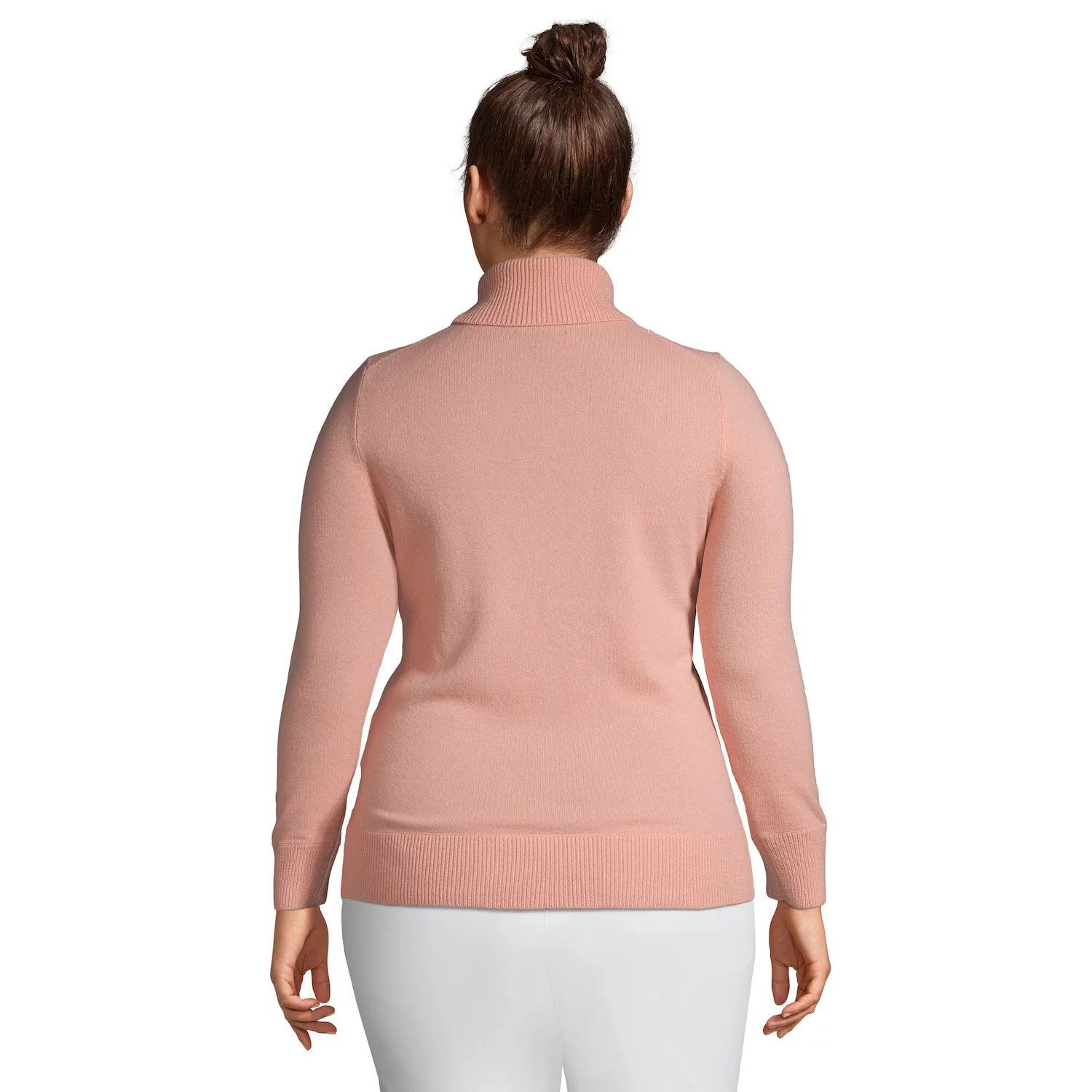 Кашемировый свитер с высоким воротником больших размеров Lands' End Lands' End, ярко-розовый