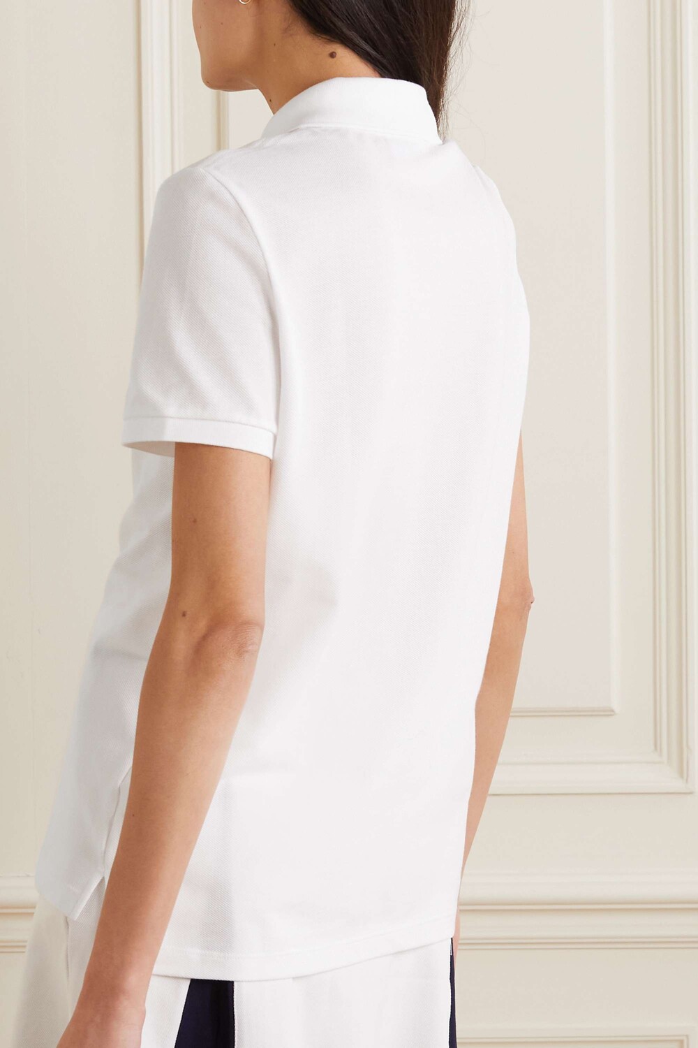 

LACOSTE Рубашка-поло из хлопкового пике с аппликацией, белый